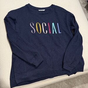 Wildfox Navy Blue 'Social' Sweater